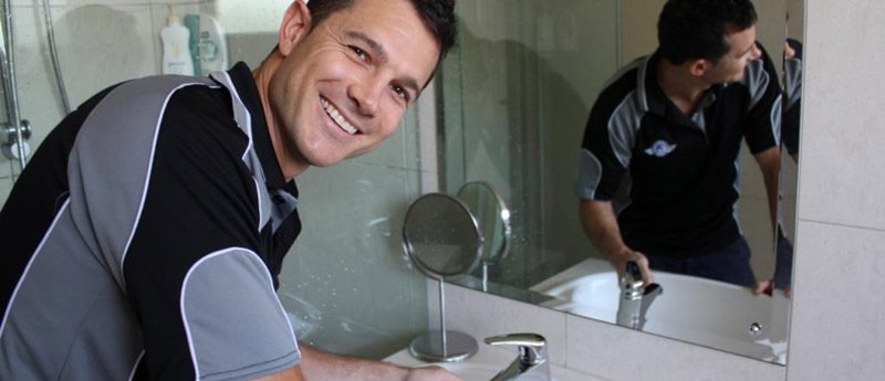 Jake, one of our Leesburg plumbing technicians is repairing a bathroom faucet